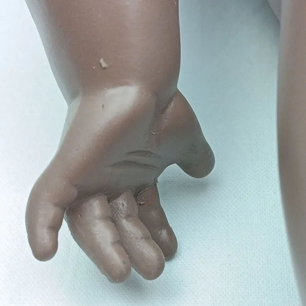 African American EEgEE Softina Drink Wet Doll Rubber Skin 1971 Nude Vintage